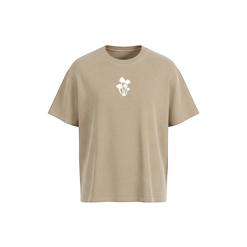 The Replete heavyweight washed tee in Sand — front view